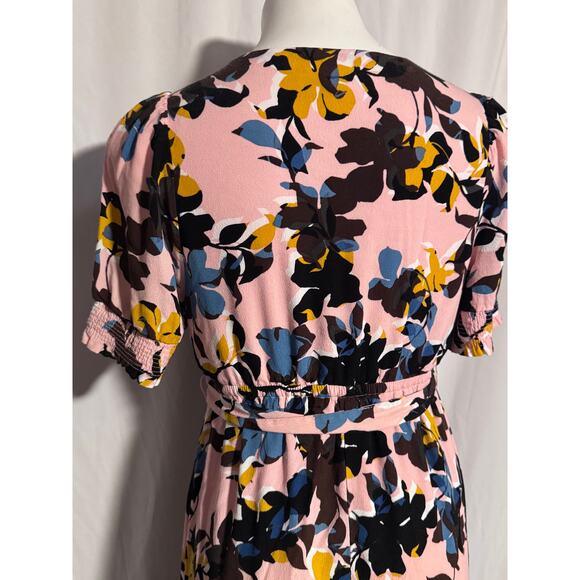 Motherhood Maternity Pink Floral Wrap Maxi Dress Size S - Picture 5 of 8